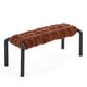 preview thumbnail 4 of 7, Christopher Knight Home - Teddy Braided Upholstered Bench with Black Metal Legs End-of-Bed Seating