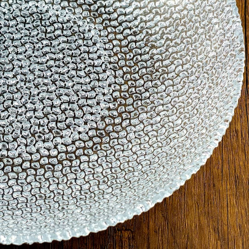 Stylish Glass Soup Plates with Pebble Design Perfect for Serving Soup Salads or Pasta