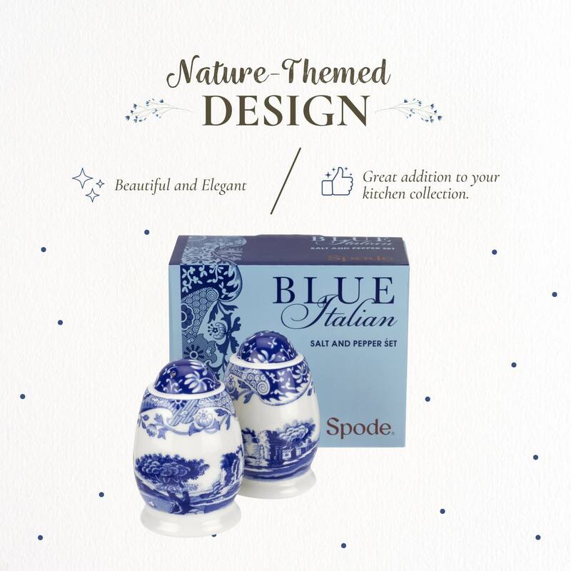 Spode Blue Italian Salt and Pepper Shakers Set - 3 inch