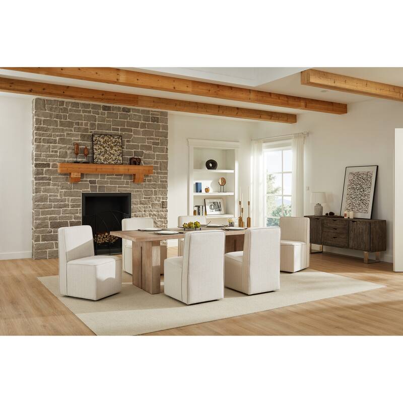Modern 2 Piece Kitchen Dining Chair Set with Hidden Casters, Stain Resistant, Waterproof for Dining Room Kitchen Living Room - White