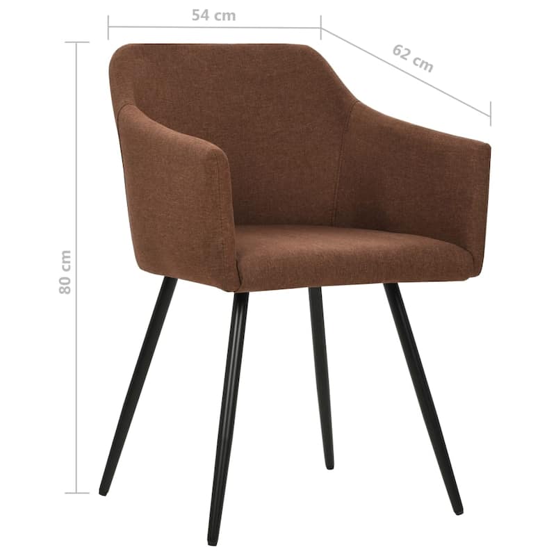 vidaXL Dining Chairs 4 pcs Brown Fabric - 21.3" x 24.4" x 31.5"