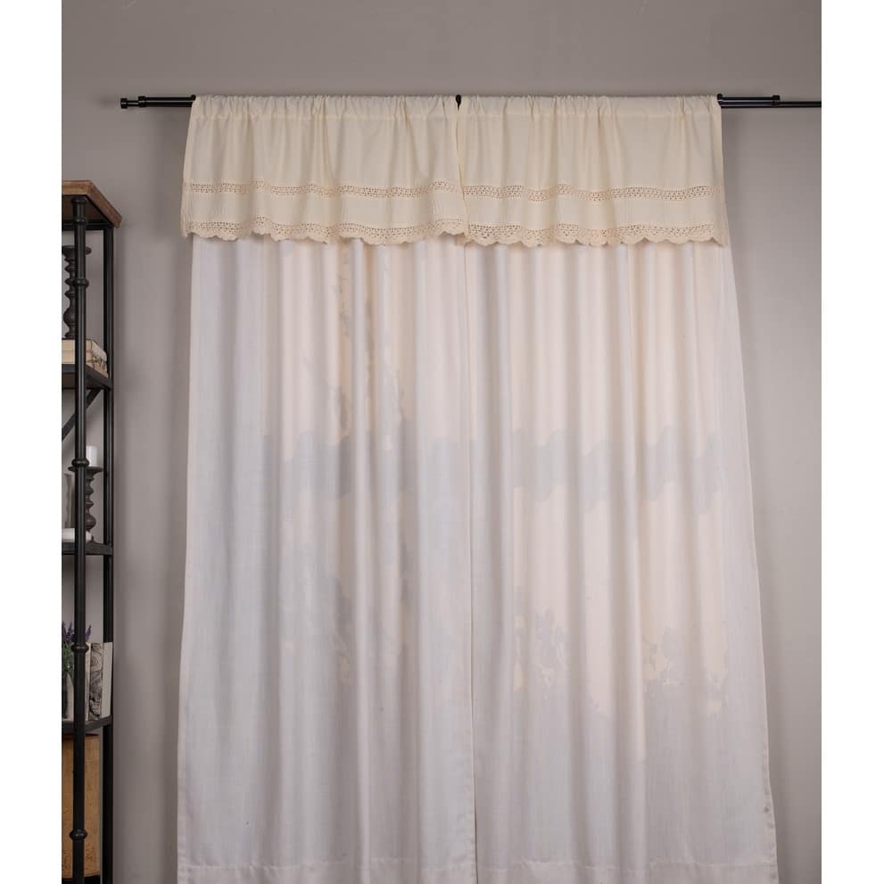 Cottage Home Cotton Crochet Rod Pocket Valance