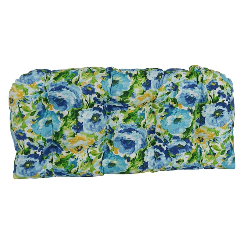 42-inch Rounded Back Tufted Outdoor Loveseat/Bench Cushion