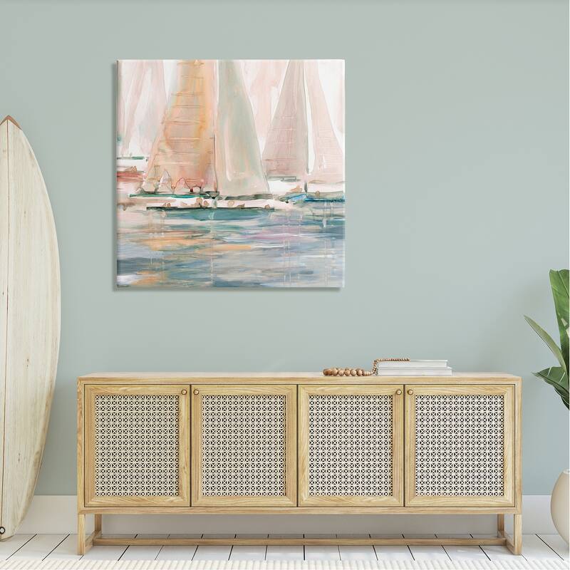 Stupell Warm Sunlit Sailboats Reflection Ocean Water Surface Canvas Wall Art, Design by Carol Robinson
