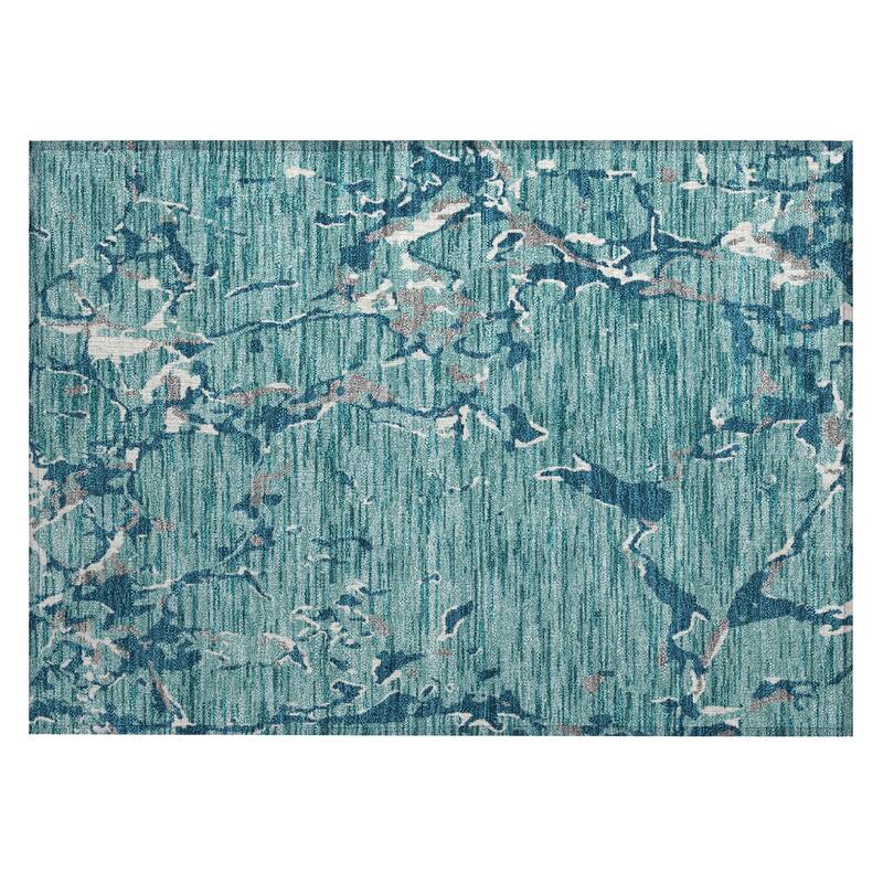 Machine Washable Indoor/ Outdoor Abstract Camo Chantille Rug