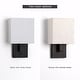 preview thumbnail 12 of 18, 12in H Dark Bronze Wall Sconce Light With Oatmeal Fabric Shade
