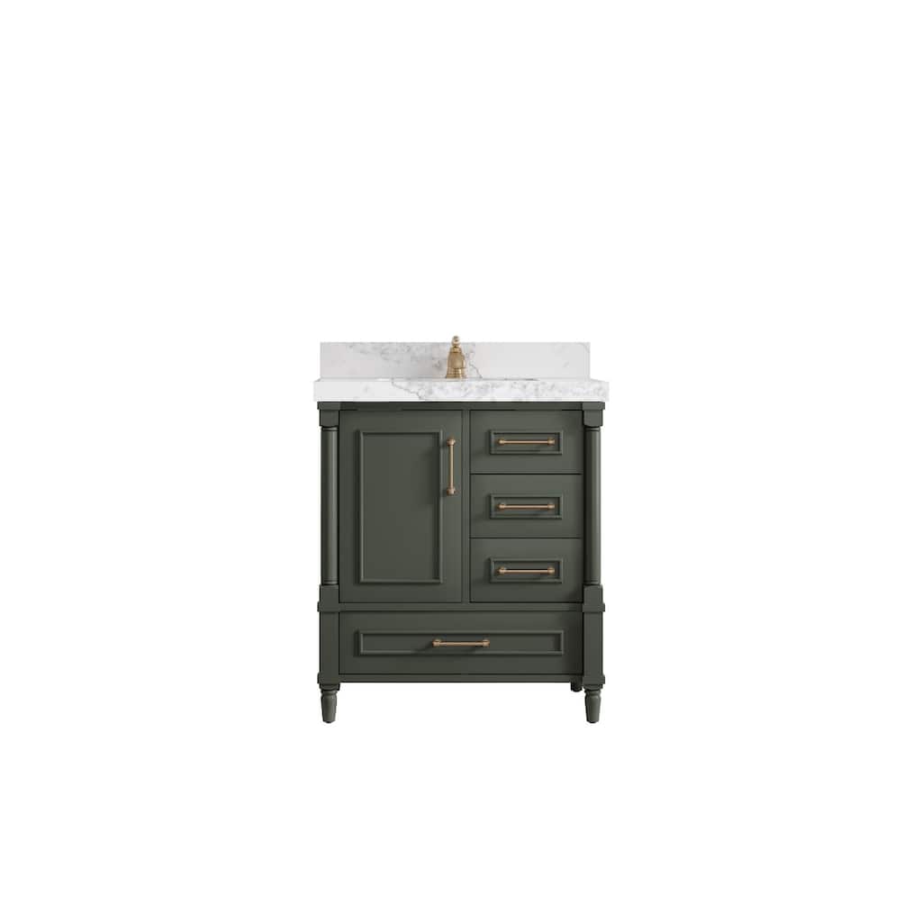 Willow Collections 30 in. W x 22 in. D Aberdeen Single Sink Bathroom Vanity in Pewter Green with Countertop