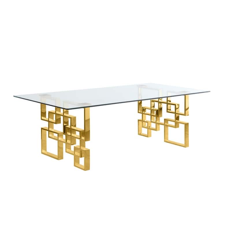 Best Quality Furniture D223/4-SC320-7 Dining Set with 95" 15mm Glass