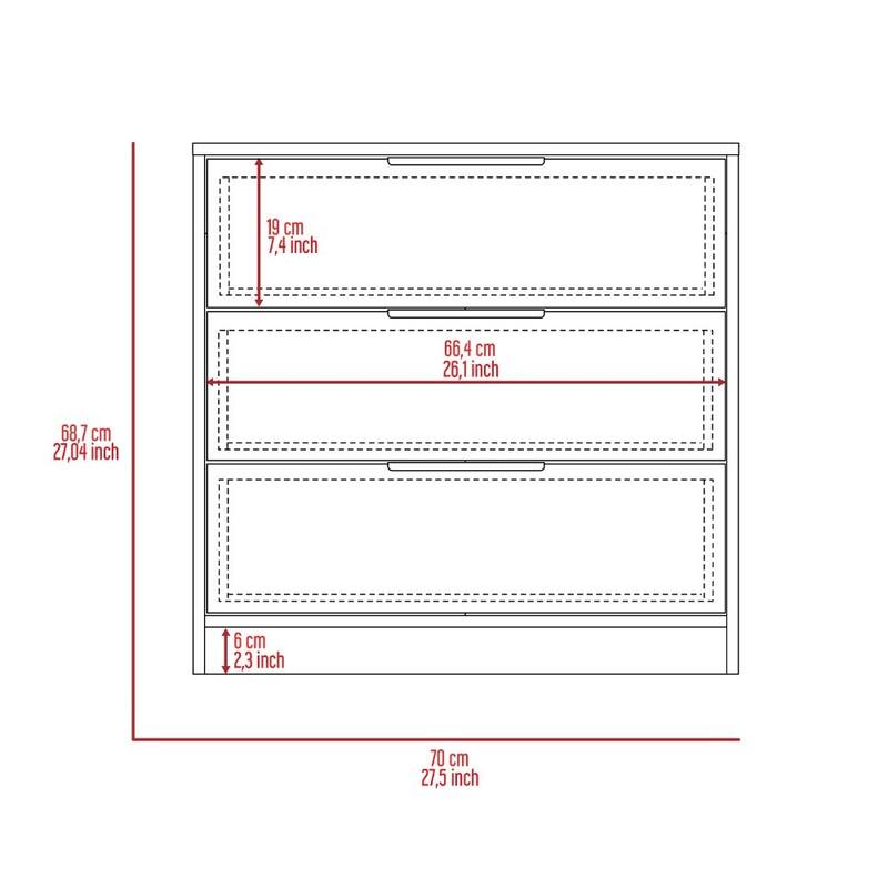 Cannon 3-Drawer Rectangle Dresser