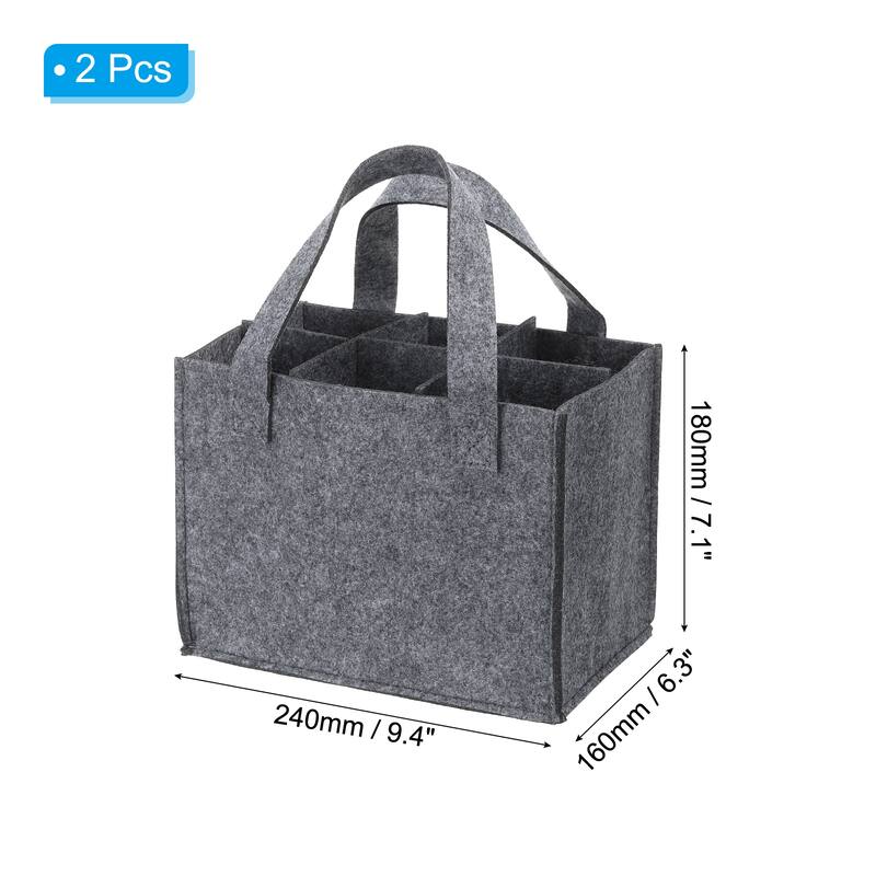 6 Bottle Wine Carrier Tote Bag, 2 Pack Wine Bottle Carrying Bag