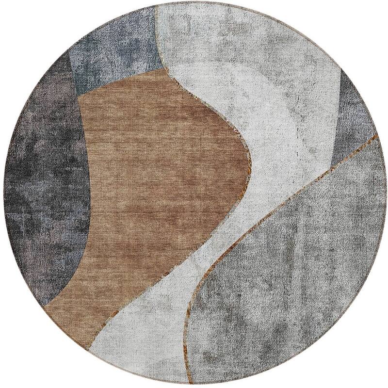 HomeRoots Abstract Transitional Rectangle Outdoor Rug