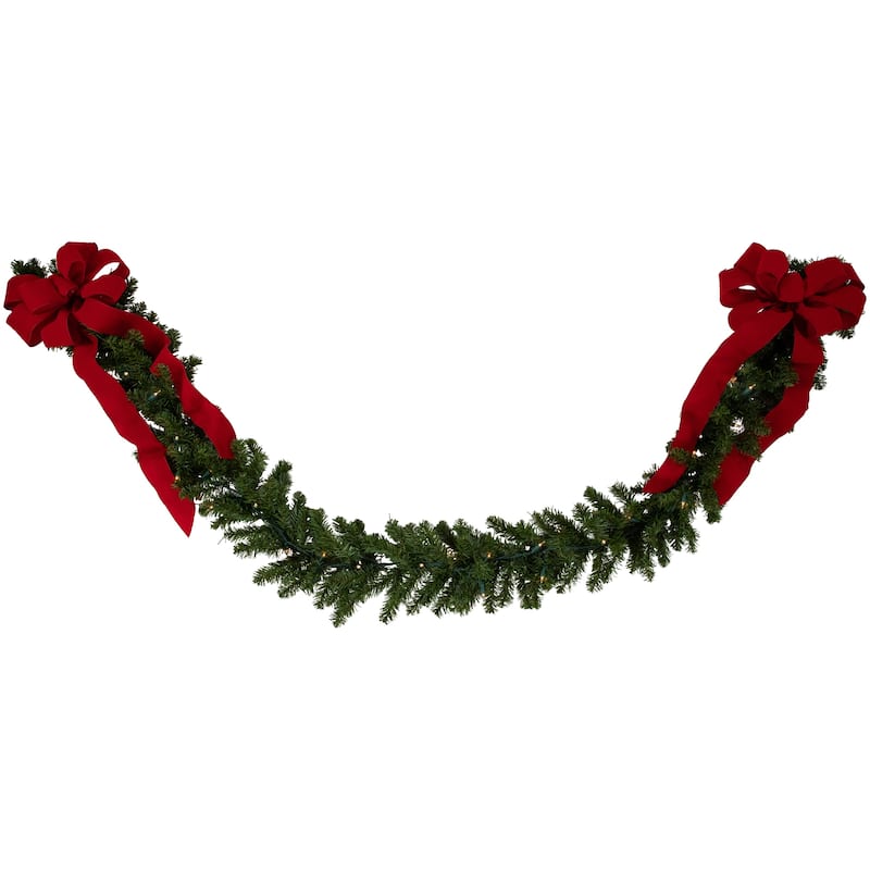 50'x10" Canadian Pine Artificial Christmas Garland Clear Lights