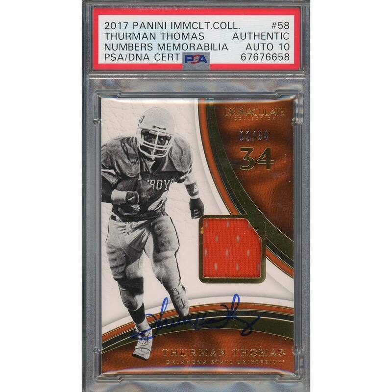 Thurman Thomas 2017 Panini Immaculate Football Signed Card Auto PSA 10 - 8'6" x 11'6"