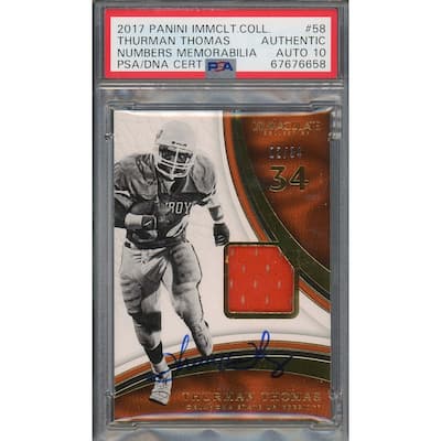 Thurman Thomas 2017 Panini Immaculate Football Signed Card Auto PSA 10 - 8'6" x 11'6"