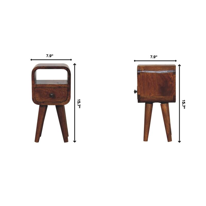 Solid Wood Extra Mini Curve Bedside