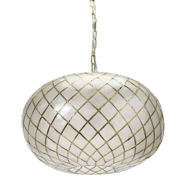 slide 2 of 8, Metal Ceres Capiz Pendant Lamp