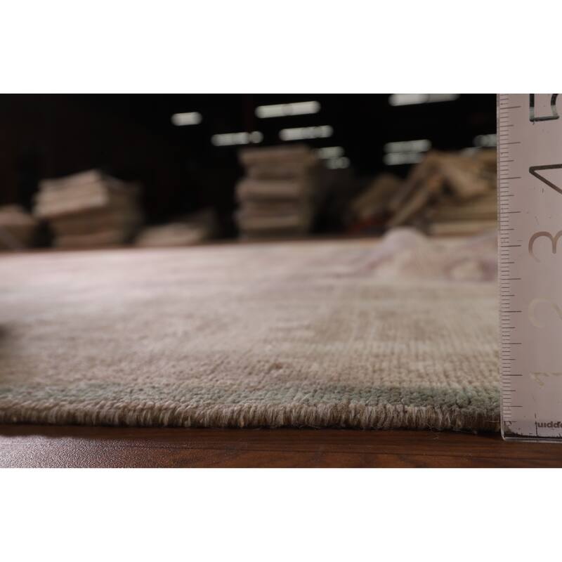 All-Over Floral Oushak Vegetable Dye Area Rug Handmade Wool Carpet - 8'11" x 12'4"