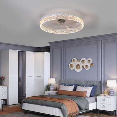 Modern Ceiling Fan Light with Adjustable Color Temperature and Remote Control, 6 Wind Speeds for Bedroom and Living Room