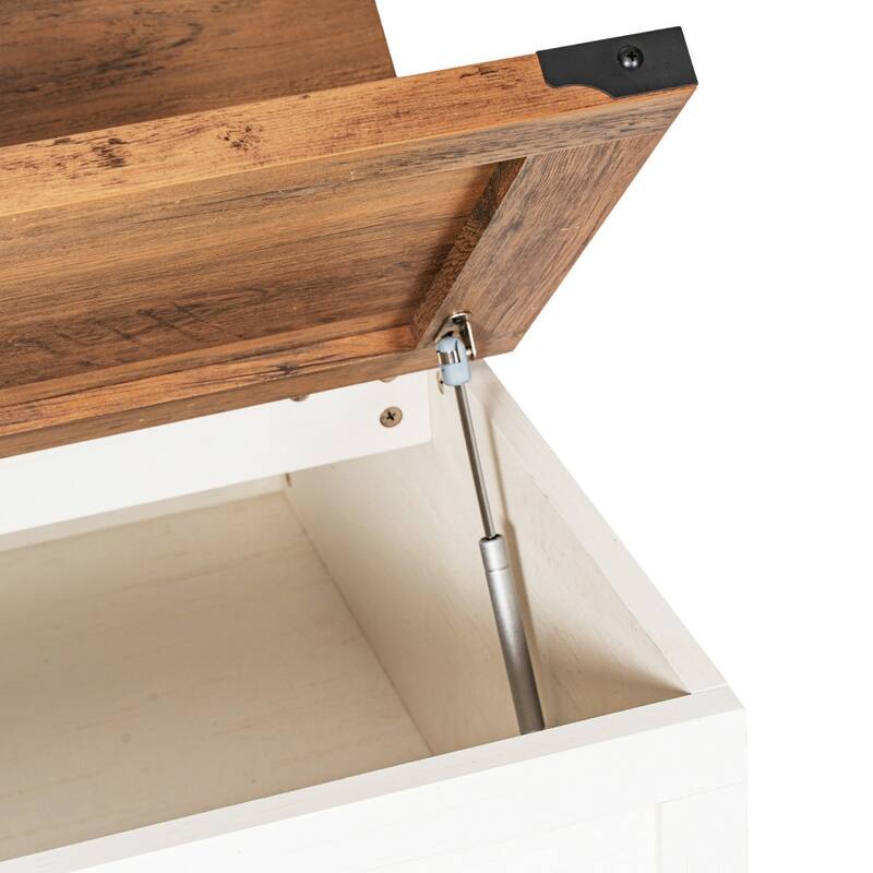 Farmhouse Coffee Table with Hinged Lift Top and Storage