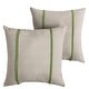preview thumbnail 26 of 30, Sorra Home Sunbrella Outdoor Double Petite Flange Pillow Set of 2 16 in H x 16 in W x 6 in D - Sunbrella - Cast Silver/Spectrum Cilantro