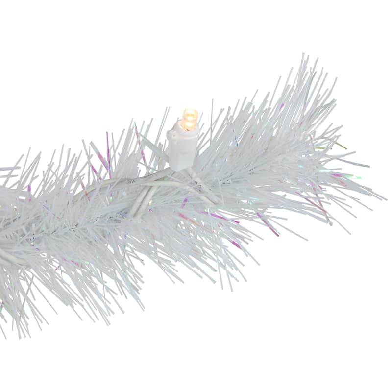 Pre-Lit White Alaskan Pine Artificial Christmas Tree Warm White LED Lights