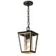 preview thumbnail 13 of 16, Anly Modern Farmhouse Black Gold 1-Light Outdoor Pendant Lights Patio Lantern Lamp - D7" x H12.2"