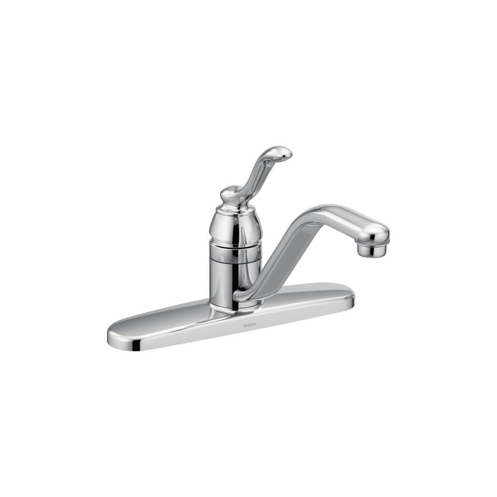 Shop Moen 7050 Banbury Single Handle 15 Gpm Standard Kitchen Faucet Polished Chrome Overstock 26275702