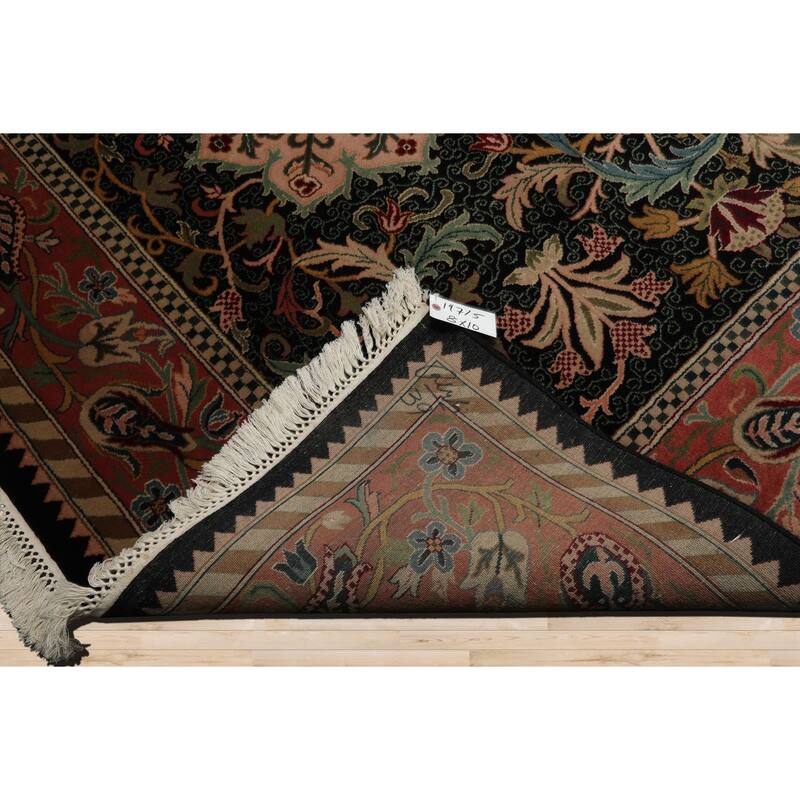 8x10 Hand Knotted Newzeland Wool Black French 200 KPSI Plush Pile Rug - 8' x 10'