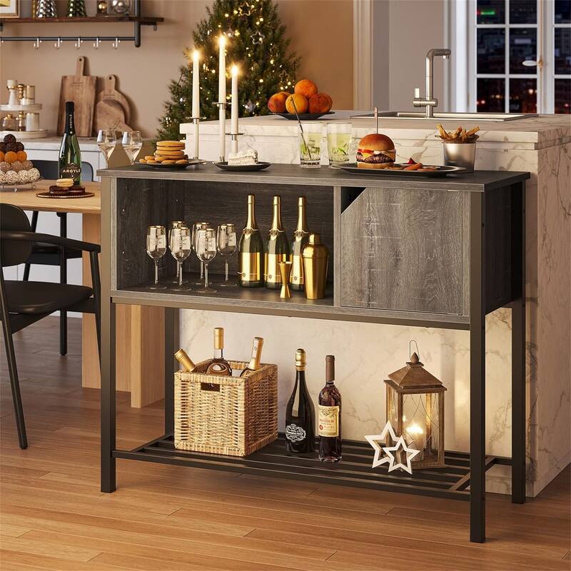 Coffee Bar with Storage Buffet Cabinet Kitchen Sideboard - 13.8"D x 41.7"W x 33"H