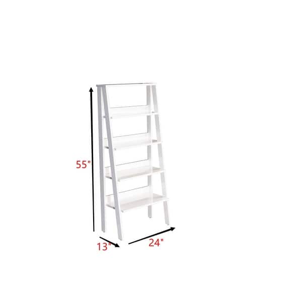 24 in. W x 55 in. H Wood 4 Shelf Ladder Bookcase Bed Bath & Beyond