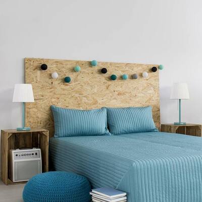 Set of 2 Modern Bedside Lamps Blue Table Lamp Pull Chain Switch - 5.9" x 20"