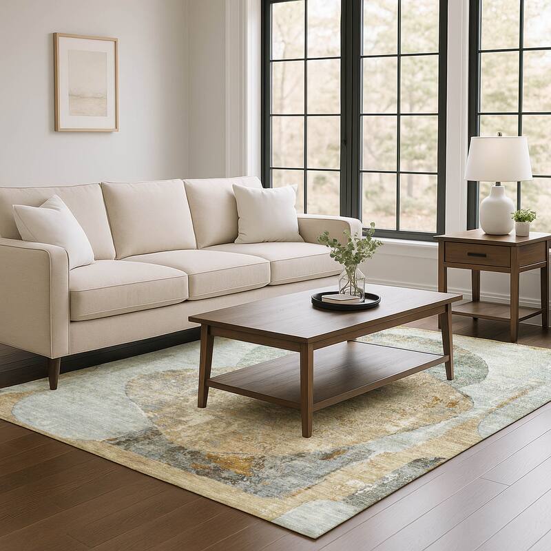 Premium Washable Super Soft Abstract Modern Mayfield Rug - Gray - 10' x 14'