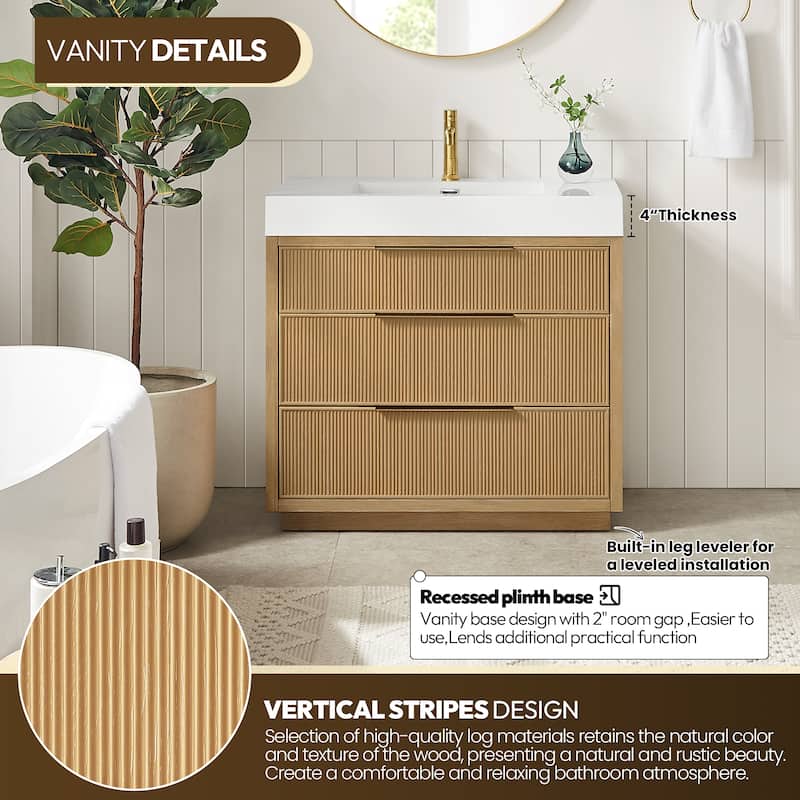 Hohhot Bath Vanity with Integrated Stone Sink Top without Mirror