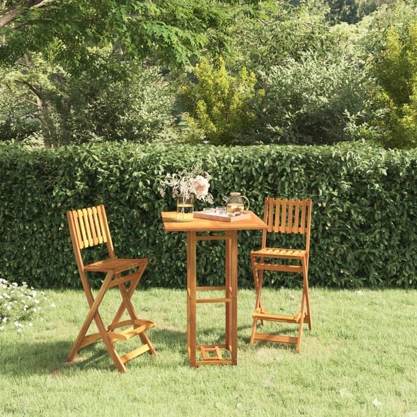 slide 2 of 7, vidaXL Bistro Table 29.5"x29.5"x43.3" Solid Wood Acacia