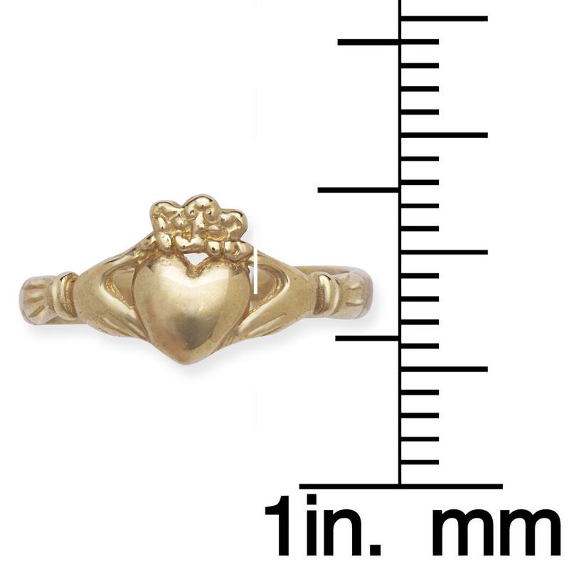 14k Yellow Gold Adjustable Claddagh Celtic Toe Ring - White