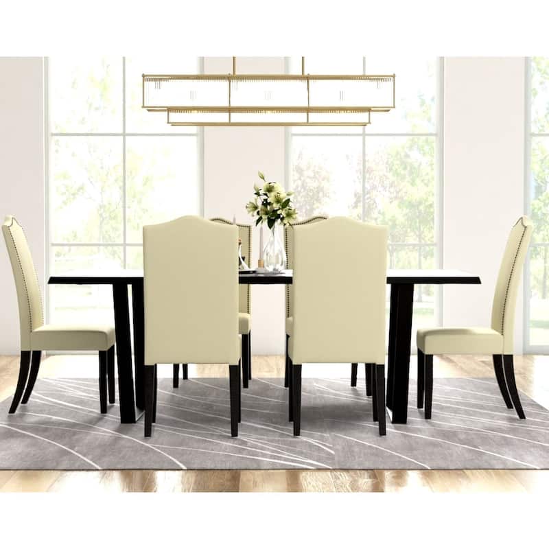 Upholstered Armless Dining Chair - 41.5" - Beige and Brown