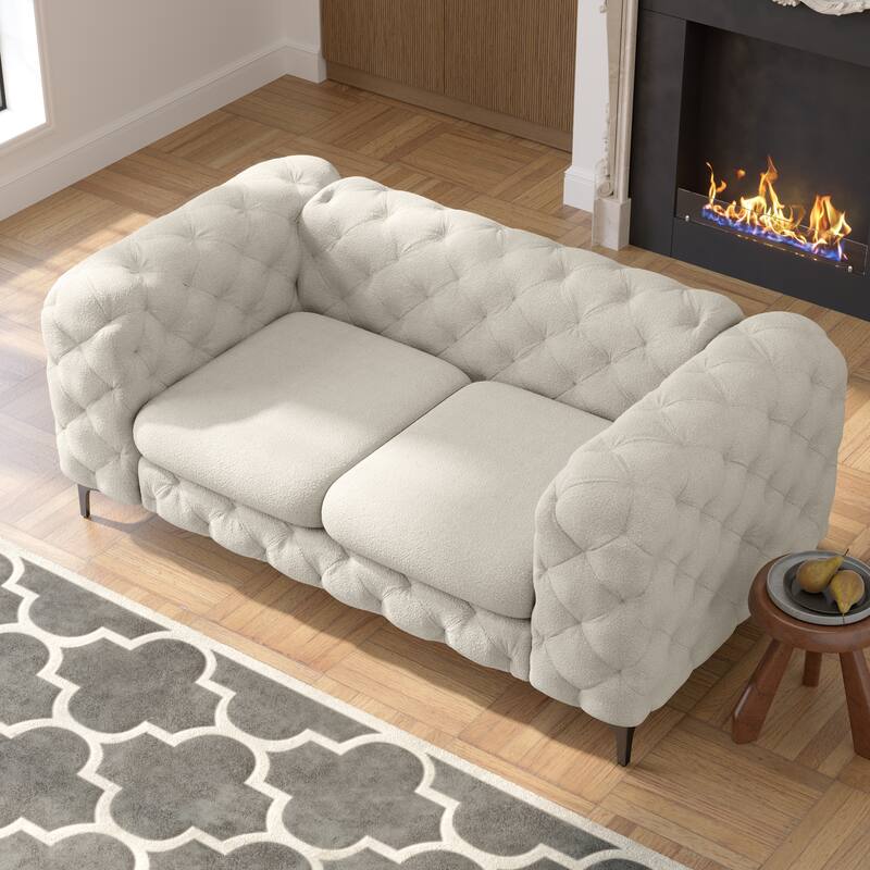 Corvus Chesterfield Aosta Tufted Velvet Loveseat