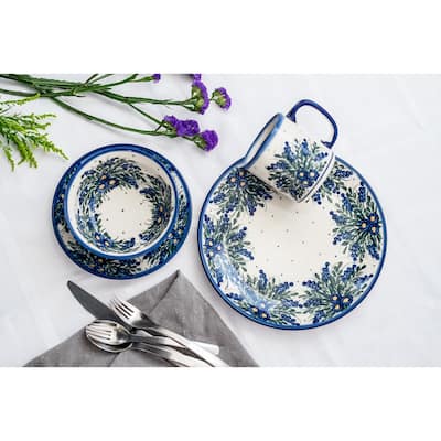 Blue Rose Polish Pottery WR Unikat Dinnerware (4 PC)