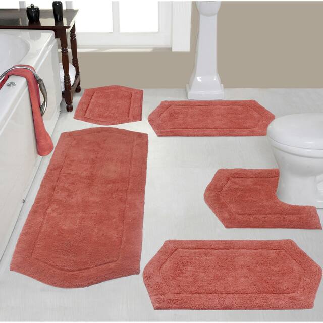 Home Weavers Waterford Collection 5 Piece Genuine Cotton Bath Rugs Set