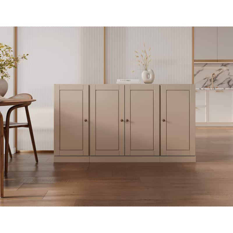 Palace Imports 100% Solid Wood 65" Sideboard with Solid Doors, 2-Drawers and Adjustable Shelves