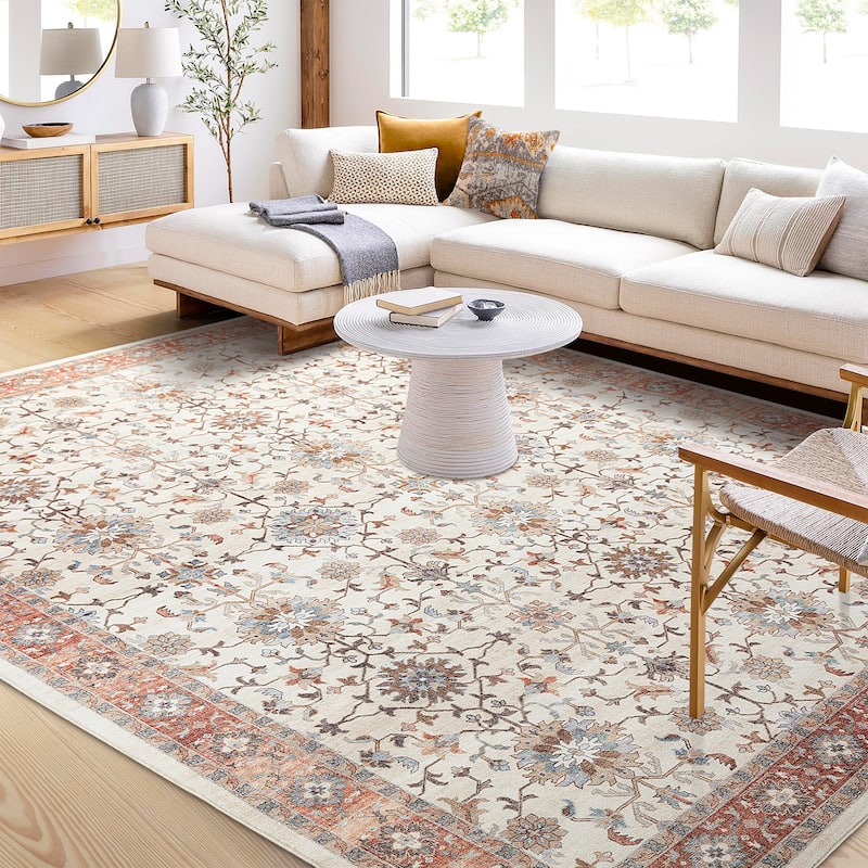 Glitzhome Vintage Persian Floral Medallion Area Rugs Collection