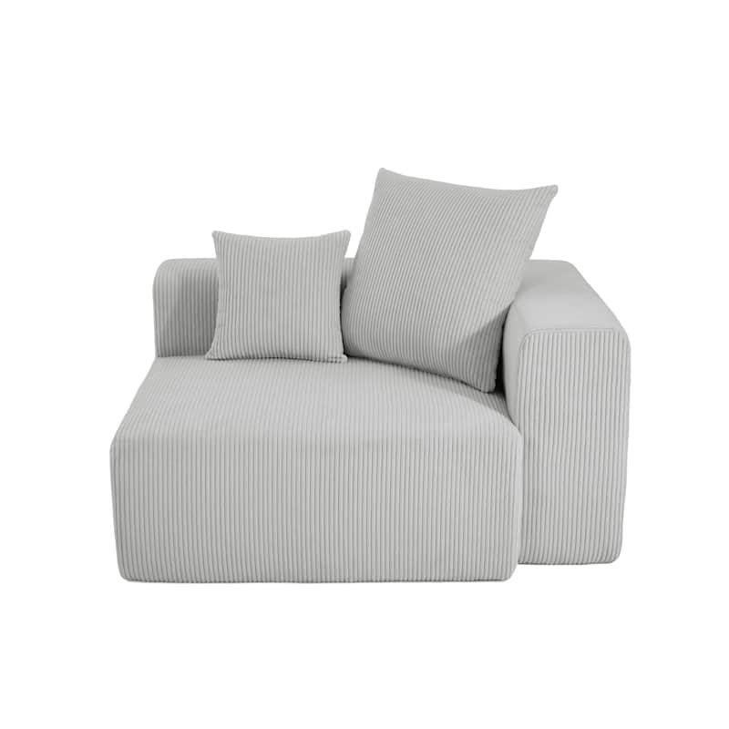 51"W Oversized Modular No Assembly Corduroy Accent Corner Chair