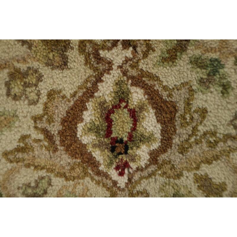 Hand Knotted Oriental 100% Wool Carpet Traditional All-Over Beige & Ivories Agra Area Rug - 6' 2'' X 4' 0''
