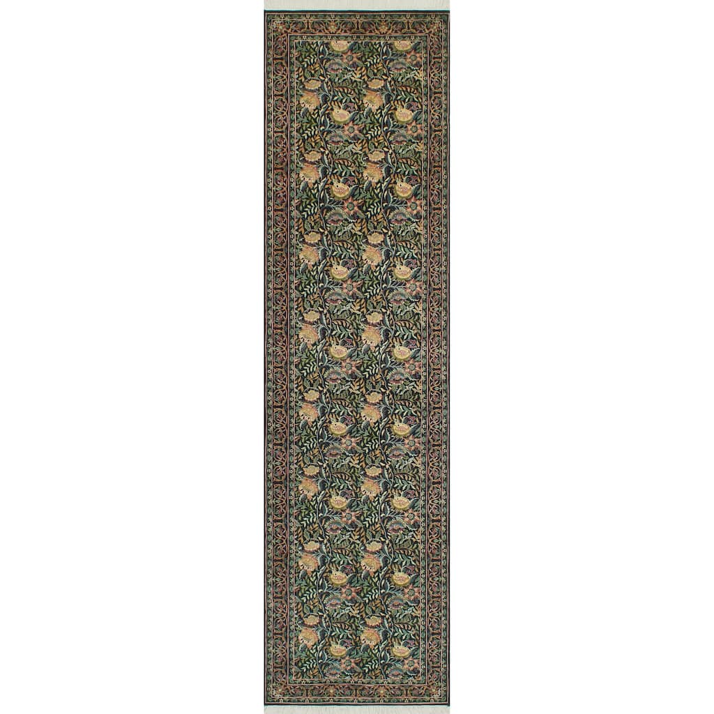 Pak-Persian Elliott Black/Green Runner - 2'7" x 10'1"