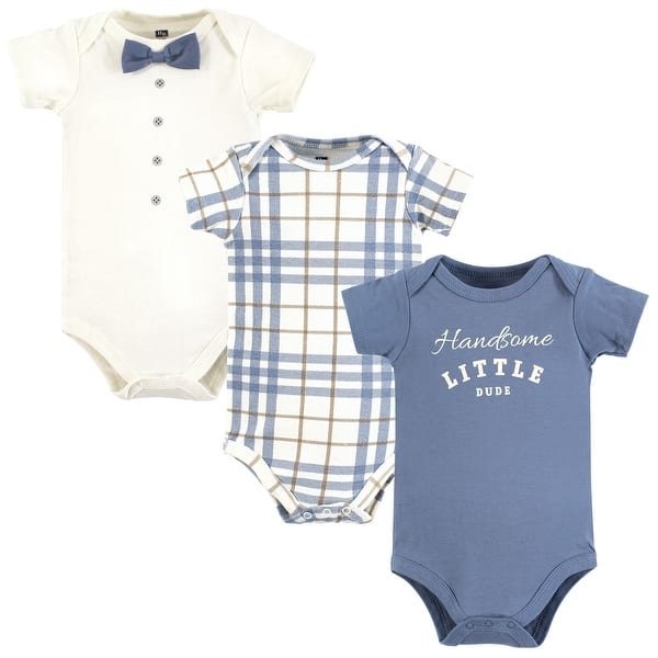 slide 1 of 1, Hudson Baby Infant Boy Cotton Bodysuits, Little Dude 0-3 Months - Little Dude