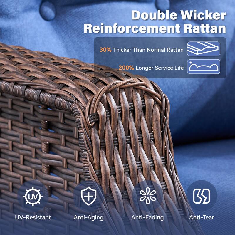 Pocassy 3-Piece Patio Swivel Chair with Side Table