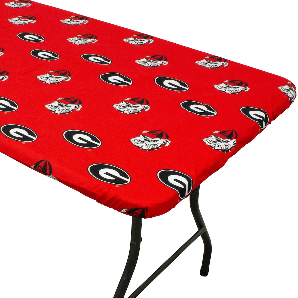 Georgia Bulldogs Tailgate Fitted Tablecloth, 72" x 30", 6 ft table - 72" x 30", 6 ft table