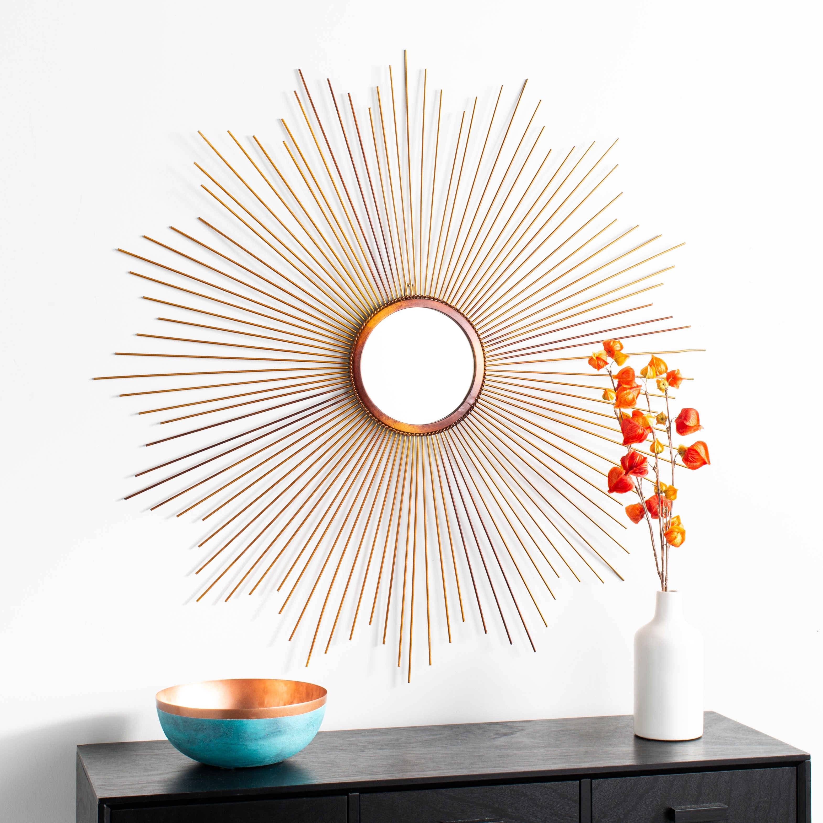 SAFAVIEH Arlo 41-inch Sunburst Round Mirror - 4.8