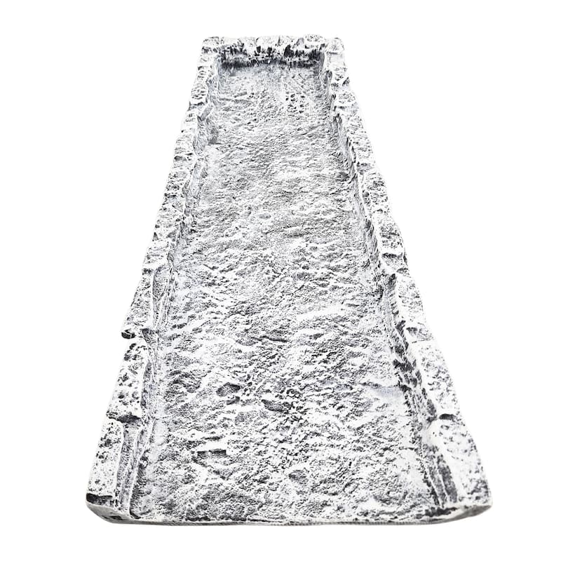 Slate Stone Rock Cast Aluminum Downspout Gutter 24 in. Splash Block