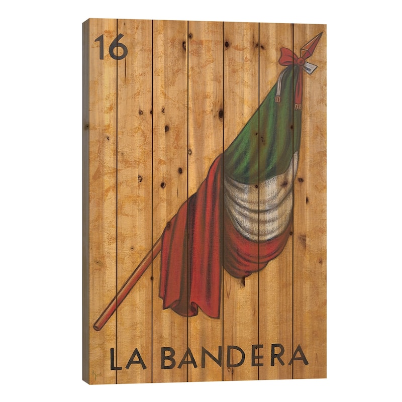 La Bandera Print On Wood by Holly Wood - Multi-Color - 40x26x1.5
